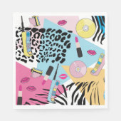 Kleurrijk Retro 1990's Nineties Patroon Servet (Voorkant)