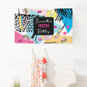 Kleurrijk Retro 1990's Nineties Patroon Spandoek (Insitu)