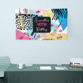 Kleurrijk Retro 1990's Nineties Patroon Spandoek (Beurs)