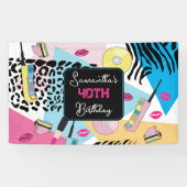 Kleurrijk Retro 1990's Nineties Patroon Spandoek (Horizontaal)