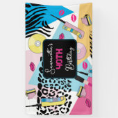 Kleurrijk Retro 1990's Nineties Patroon Spandoek (Verticaal)