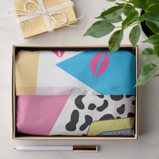 Kleurrijk Retro 1990's Nineties Patroon Tissuepapier (Geschenk)