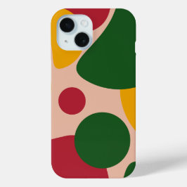Kleurrijk Retro Abstract Vormpatroon iPhone 15 Case