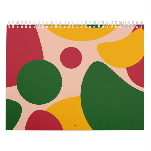 Kleurrijk Retro Abstract Vormpatroon Kalender (Hoes)