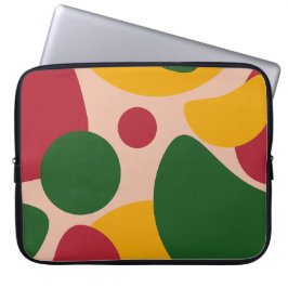 Kleurrijk Retro Abstract Vormpatroon Laptop Sleeve