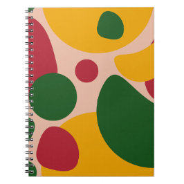 Kleurrijk Retro Abstract Vormpatroon Notitieboek