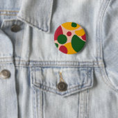 Kleurrijk Retro Abstract Vormpatroon Ronde Button 5,7 Cm (In situ)