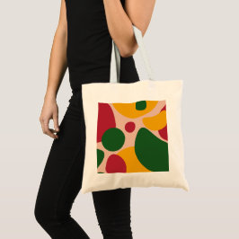 Kleurrijk Retro Abstract Vormpatroon Tote Bag