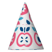 Kleurrijk Retro Apple naadloos patroon Feesthoedjes (Rechts)