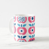 Kleurrijk Retro Apple naadloos patroon Koffiemok (Voorkant links)