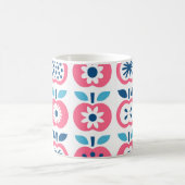 Kleurrijk Retro Apple naadloos patroon Koffiemok (Center)