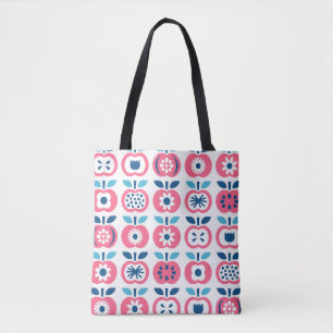 Kleurrijk Retro Apple naadloos patroon Tote Bag