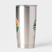 Kleurrijk Retro Bergavontuur Kamperen Geïsoleerde Drinkbeker (Links)