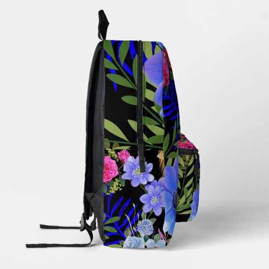 Kleurrijk Retro Bloemen Varen Botanisch Blad Bedrukte Rugzak (Links)