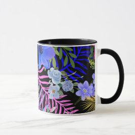 Kleurrijk Retro Bloemen Varen Botanisch Blad Mok