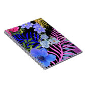 Kleurrijk Retro Bloemen Varen Botanisch Blad Notitieboek (Rechterzijde)