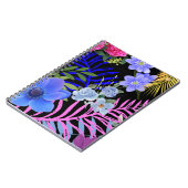 Kleurrijk Retro Bloemen Varen Botanisch Blad Notitieboek (Linkerzijde)
