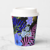 Kleurrijk Retro Bloemen Varen Botanisch Blad Papieren Bekers (Voorkant)