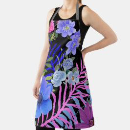 Kleurrijk Retro Bloemen Varen Botanisch Blad Schort