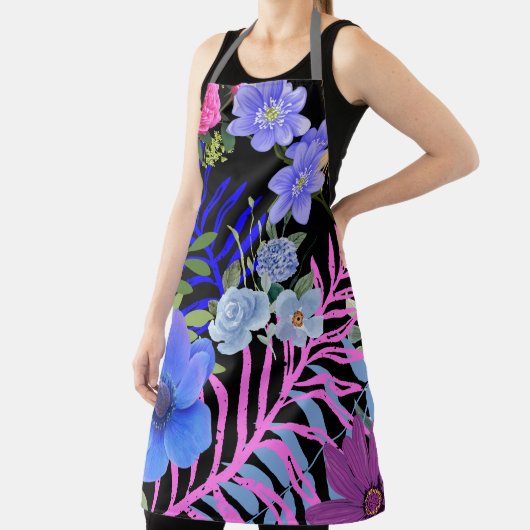 Kleurrijk Retro Bloemen Varen Botanisch Blad Schort (Insitu)