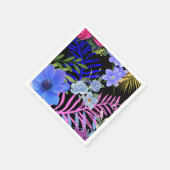 Kleurrijk Retro Bloemen Varen Botanisch Blad Servet (Hoek)