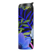 Kleurrijk Retro Bloemen Varen Botanisch Blad Thermosbeker (Gedraaid links)