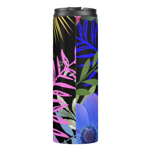 Kleurrijk Retro Bloemen Varen Botanisch Blad Thermosbeker (Achterkant)