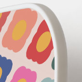 Kleurrijk Retro Bloemendesign Pickleball Paddle (Links Detail)