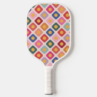 Kleurrijk Retro Bloemendesign Pickleball Paddle