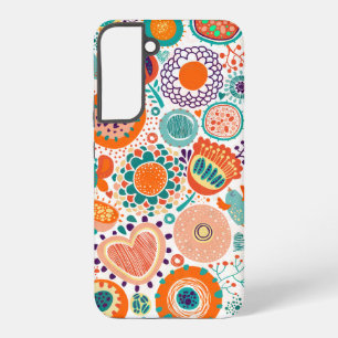 Kleurrijk retro bloemenpatroon 3a samsung galaxy hoesje