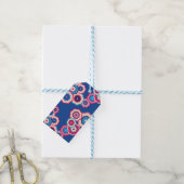 Kleurrijk retro bloemmotief cadeaulabel (Met Touw)