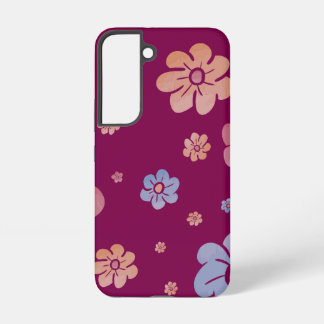 Kleurrijk Retro Bloemmotief | Lieve Groovy Bloemen Samsung Galaxy Hoesje