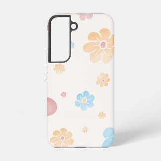 Kleurrijk Retro Bloemmotief | Lieve Groovy Bloemen Samsung Galaxy Hoesje