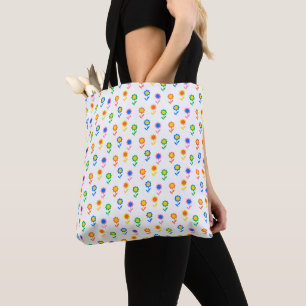 Kleurrijk Retro Bloemmotief Pop Art Madeliefje Tote Bag