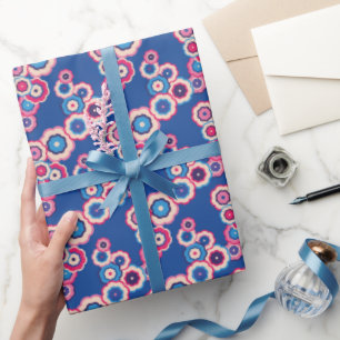 Kleurrijk retro bloempatroon cadeaupapier