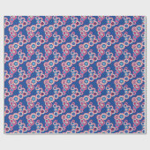 Kleurrijk retro bloempatroon cadeaupapier (Vlak)