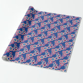 Kleurrijk retro bloempatroon cadeaupapier (Uitgerold)