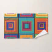 Kleurrijk retro blokontwerp bad handdoek (Handdoek)