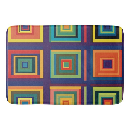 Kleurrijk retro blokontwerp badmat (Voorkant)