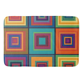 Kleurrijk retro blokontwerp badmat