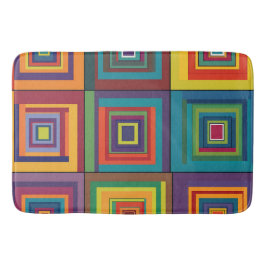 Kleurrijk retro blokontwerp badmat