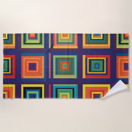 Kleurrijk retro blokontwerp strandlaken