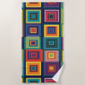 Kleurrijk retro blokontwerp strandlaken (Voorkant)