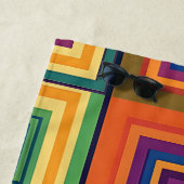 Kleurrijk retro blokontwerp strandlaken (In situ)