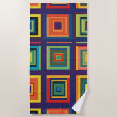 Kleurrijk retro blokontwerp strandlaken (Voorkant)