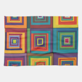 Kleurrijk retro blokontwerp theedoek (Horizontaal)
