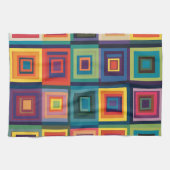 Kleurrijk retro blokontwerp theedoek (Horizontaal)