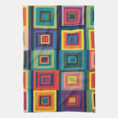 Kleurrijk retro blokontwerp theedoek (Verticaal)