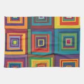 Kleurrijk retro blokontwerp theedoek (Horizontaal)