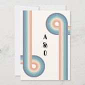 Kleurrijk Retro Bruiloftsthema Jaren 70 Save The Date (Achterkant)